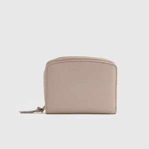 NWT Quince Italian pebbled leather compact wallet in taupe